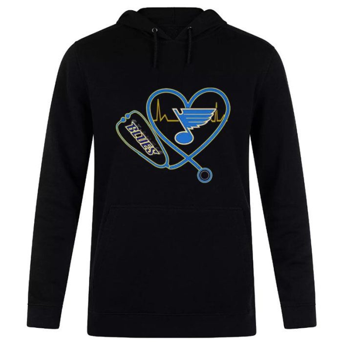 Nurse St. Louis Blues Stethoscope Heart Heartbeat Unisex Pullover Hoodie