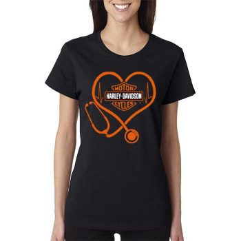 Nurse Stethoscope Motor Harley Davidson Women Lady T-Shirt