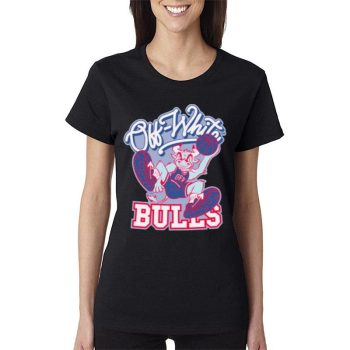 Off White Chicago Bulls Basketball Women Lady T-Shirt
