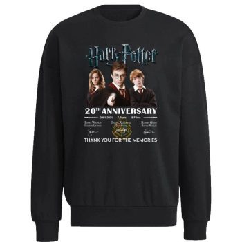 Official Harry Potter 20Th Anniversary 2001 2021 Thank You For The Memories Signatures Unisex Sweatshirt
