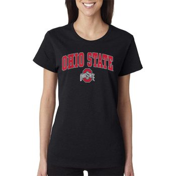 Ohio State Buckeyes Arch Over Logo Black ly Licensed Women Lady T-Shirt