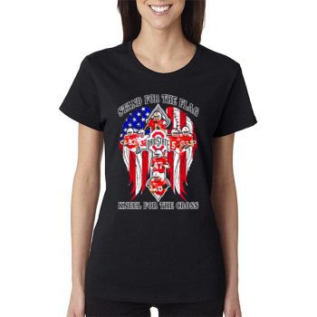 Ohio State Buckeyes Stand For The Flag Kneel For The Cross Women Lady T-Shirt