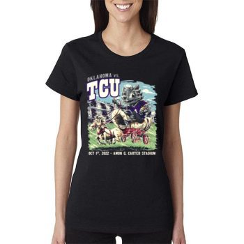 Oklahoma Sooners Vs. Tcu Horned Frogs Game Day 2022 Women Lady T-Shirt
