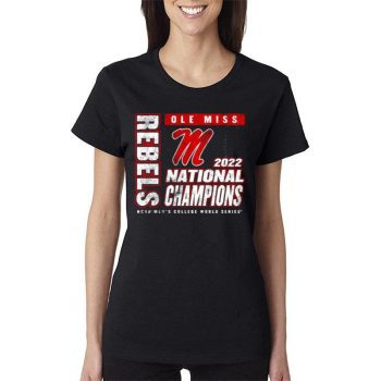 Ole Miss Rebels 2022 Ncaa Baseball College World Series Champions Pitching Mound Tri Blend Women Lady T-Shirt