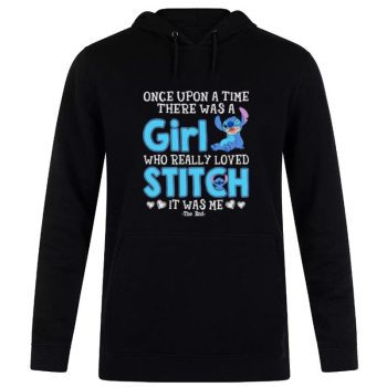 Once Upon The Time There Was A Girl Who Really Love Stitch Disney 2022 Unisex Pullover Hoodie