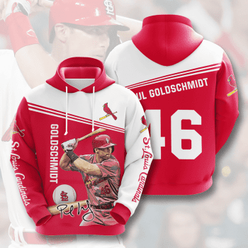 Paul Goldschmidt 46 St. Louis Cardinals 3D Unisex Pullover Hoodie - Red White IHT2669