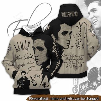 Personalize Elvis Presley Signature Unisex 3D Pullover Hoodie IHT1937