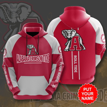 Personalized Alabama Crimson Tide Roll Tide 3D Unisex Pullover Hoodie - Red IHT2441