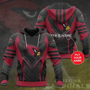Personalized Arizona Cardinals Football Team Unisex 3D Pullover Hoodie - Red IHT1526