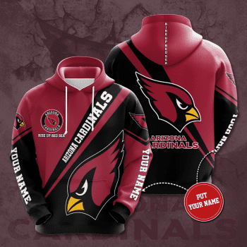 Personalized Arizona Cardinals Rise Up Red Sea 3D Unisex Pullover Hoodie - Garnet Black IHT2404
