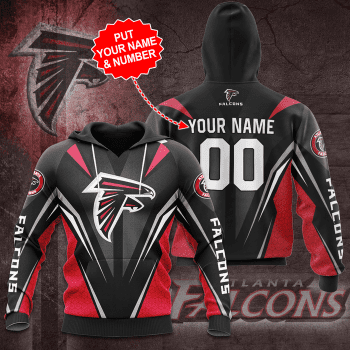 Personalized Atlanta Falcons Football Team Unisex 3D Pullover Hoodie - Black IHT1435