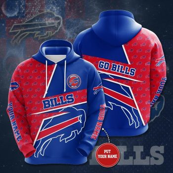 Personalized Buffalo Bills Football Team Unisex 3D Pullover Hoodie - Blue IHT1539
