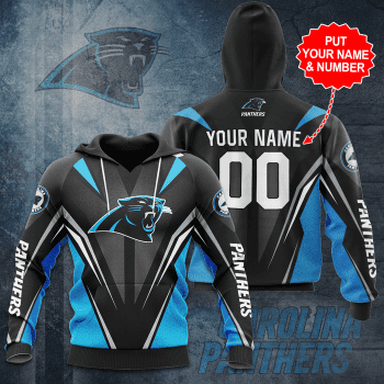 Personalized Carolina Panthers 3D Unisex Pullover Hoodie - Black Blue IHT2352