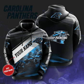 Personalized Carolina Panthers Football Team Keep Pouding Unisex 3D Pullover Hoodie - Black IHT1578