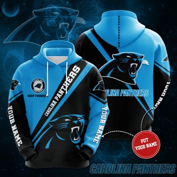 Personalized Carolina Panthers Football Team Keep Pouding Unisex 3D Pullover Hoodie - Blue IHT1432