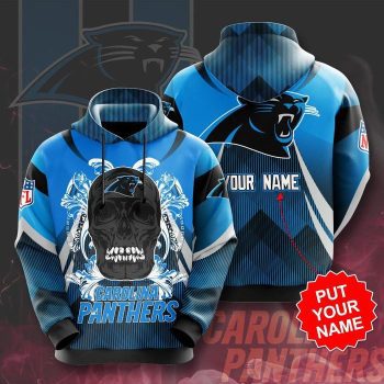 Personalized Carolina Panthers Paisley Skull 3D Unisex Pullover Hoodie - Blue IHT2475