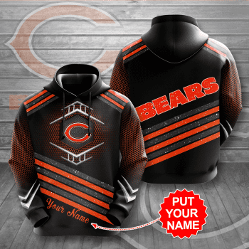 Personalized Chicago Bears Football Team Unisex 3D Pullover Hoodie - Black IHT1646