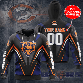 Personalized Chicago Bears Loo 3D Unisex Pullover Hoodie - Black IHT1739