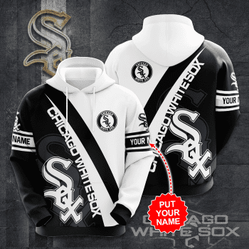 Personalized Chicago White Sox 3D Unisex Pullover Hoodie - Black White IHT2633