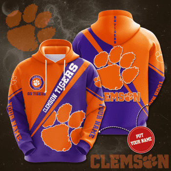 Personalized Clemson Tigers Go Tigers 3D Unisex Pullover Hoodie - Purple Orange IHT2513