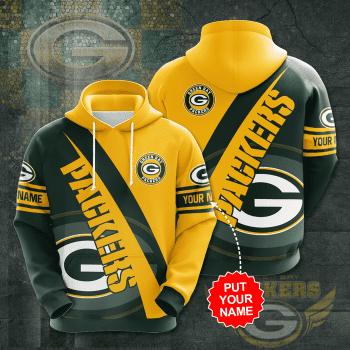 Personalized Green Bay Packers 3D Unisex Pullover Hoodie - Dark Green Yellow IHT1685