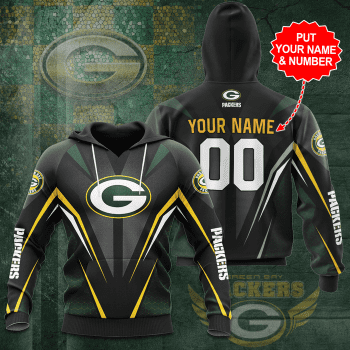 Personalized Green Bay Packers Football Team Unisex 3D Pullover Hoodie - Black IHT1414