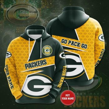 Personalized Green Bay Packers Logo 3D Unisex Pullover Hoodie - Dark Green Yellow IHT1722