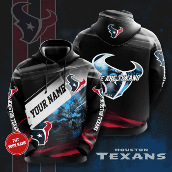 Personalized Houston Texans Blue Skull We Are Texans 3D Unisex Pullover Hoodie - Black IHT1745
