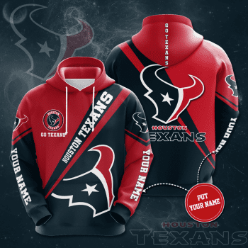 Personalized Houston Texans Go Texans 3D Unisex Pullover Hoodie - Black Red IHT1741