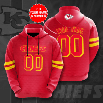Personalized Kansas City Chiefs 3D Unisex Pullover Hoodie - Red IHT2482
