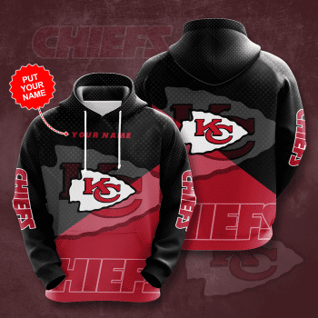 Personalized Kansas City Chiefs Logo 3D Unisex Pullover Hoodie - Black Red IHT2380