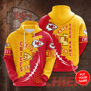 Personalized Kansas City Chiefs Logo 3D Unisex Pullover Hoodie - Red Yellow IHT2495