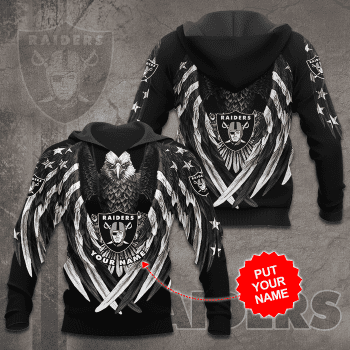 Personalized Las Vegas Raiders Football Team Unisex 3D Pullover Hoodie - Black IHT1533