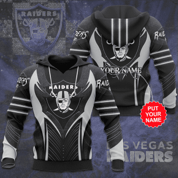 Personalized Las Vegas Raiders Football Unisex 3D Pullover Hoodie - Black IHT1547