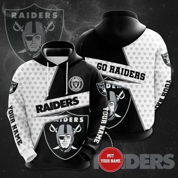 Personalized Las Vegas Raiders Logo 3D Unisex Pullover Hoodie - Black White IHT2289