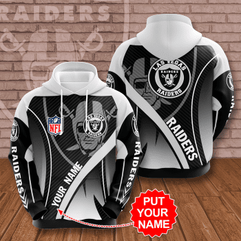 Personalized Las Vegas Raiders Logo 3D Unisex Pullover Hoodie - Ombre Black White IHT2614