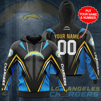 Personalized Los Angeles Chargers Football Team Unisex 3D Pullover Hoodie - Black IHT1450