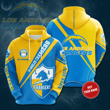 Personalized Los Angeles Chargers Go Chargers 3D Unisex Pullover Hoodie - Yellow Blue IHT2485