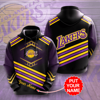 Personalized Los Angeles Lakers 3D Glittering Unisex Pullover Hoodie - Black IHT1817