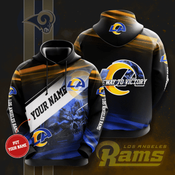Personalized Los Angeles Rams Football Team Unisex 3D Pullover Hoodie - Black IHT1500
