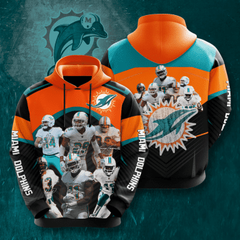 Personalized Miami Dolphins Football Team Signatures Unisex 3D Pullover Hoodie - Black IHT1575