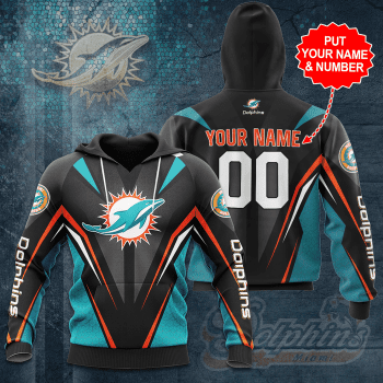 Personalized Miami Dolphins Football Team Unisex 3D Pullover Hoodie - Black IHT1459