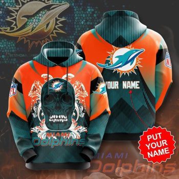 Personalized Miami Dolphins Football Team Unisex 3D Pullover Hoodie - Blue IHT1487