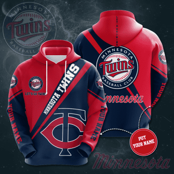 Personalized Minnesota Twins Let's Go Twins 3D Unisex Pullover Hoodie - Red Navy IHT1825