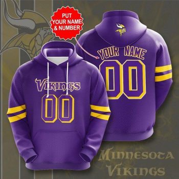 Personalized Minnesota Vikings 3D Unisex Pullover Hoodie - Purple IHT2615