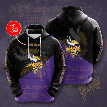 Personalized Minnesota Vikings Football Team Unisex 3D Pullover Hoodie - Black IHT1597