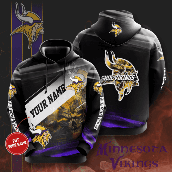Personalized Minnesota Vikings Skull Skol Vikings 3D Unisex Pullover Hoodie - Black IHT2541