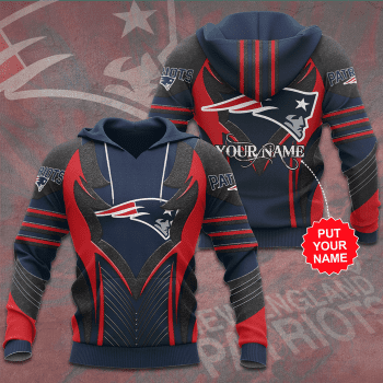 Personalized New England Patriots 3D Unisex Pullover Hoodie - Red Navy IHT1743
