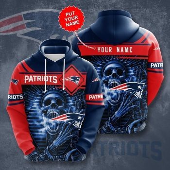 Personalized New England Patriots Football Team Pharoh Skull Unisex 3D Pullover Hoodie - Blue IHT1625