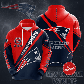 Personalized New England Patriots Football Team Unisex 3D Pullover Hoodie - Blue IHT1599
